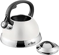 Vista 5 de Mr. Coffee Flintshire - Hervidor de té silbante de acero inoxidable de 1.75 cuartos de galón con mango de nailon, hervidor de cocina duradero