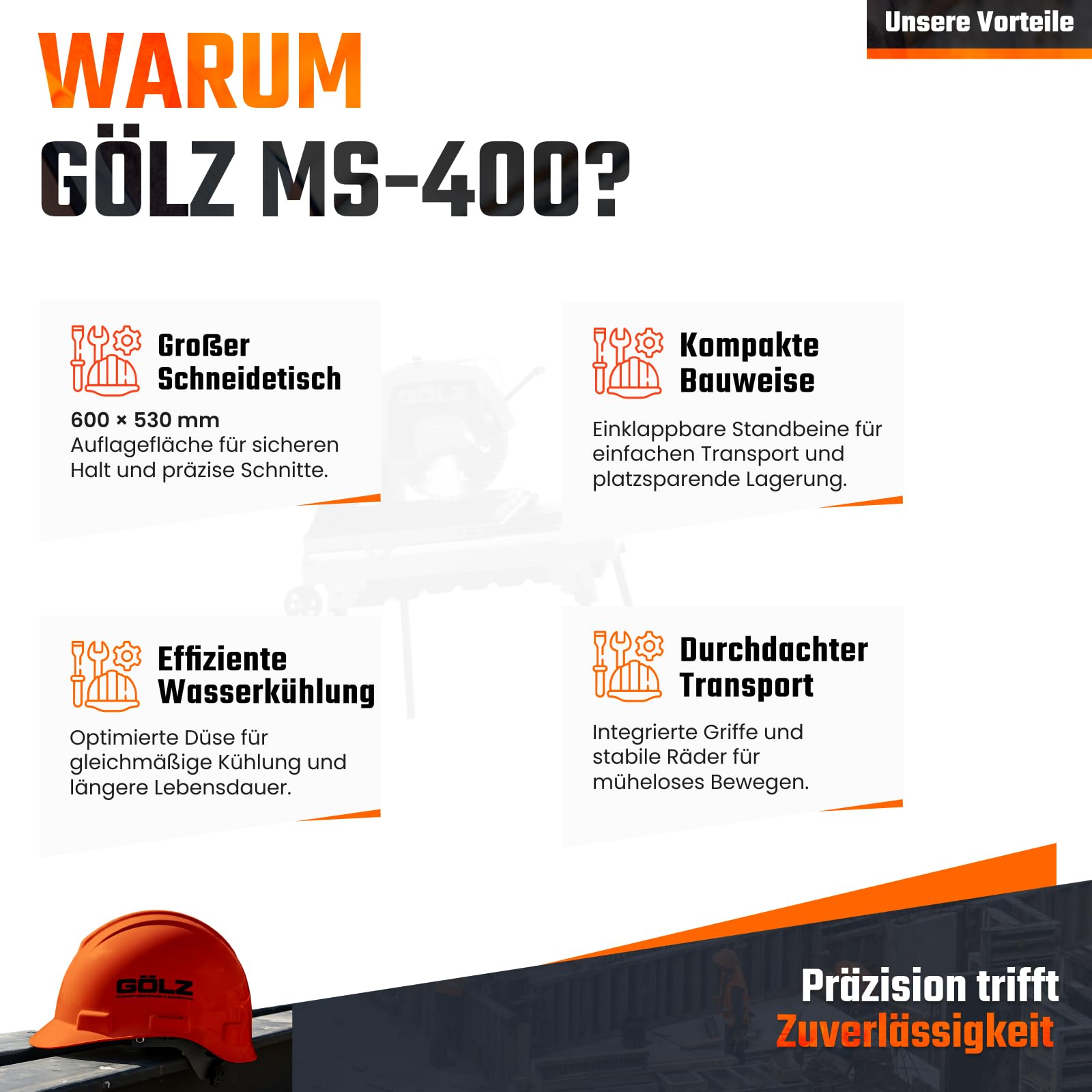 GÖLZ MS-400 Steinschneidemaschine Made in Germany