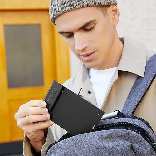 Miniatura 8 de VEIKK VK430 Tableta de dibujo OSU de 4 x 3 pulgadas, tabletas gráficas de computadora portátiles con 4 teclas de acceso directo 8192 niveles sin