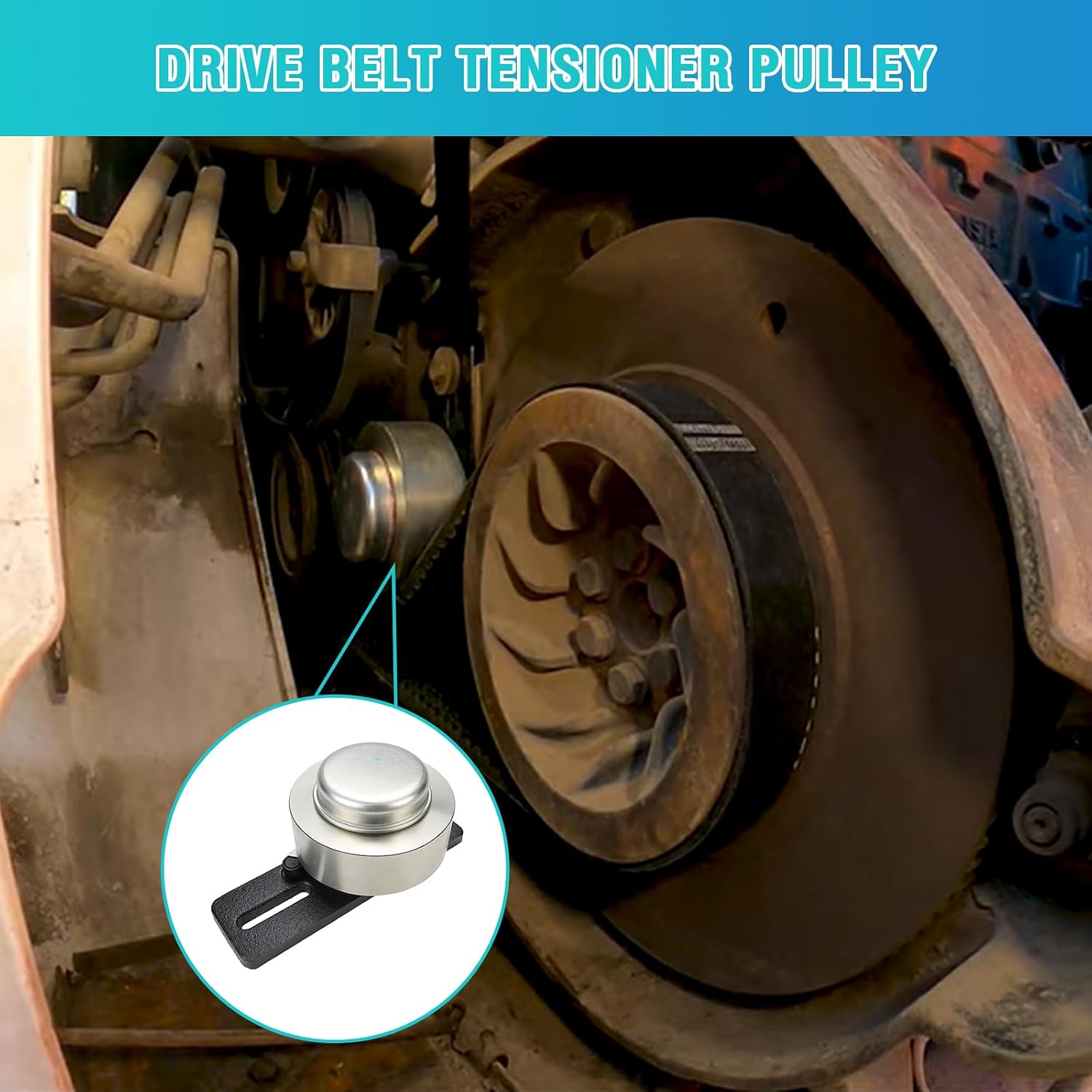 Drive Belt Tensioner Pulley Compatible with Bobcat Skid Steer Loader 653 751 753 763 773 7753 S130 S150 S160 S175 S185 S205 S510 S530 S550 T140 T180 T190 Replace 6735884 6711698 6668114