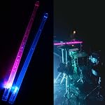 Bright LED Light Up Drumsticks, Rechargeable 13 Color Changing Drum Sticks with USB Charge Wire, Glow in The Dark Drum Sticks for Professional Musical Practice, Drummer Gifts Personalized Drumstick