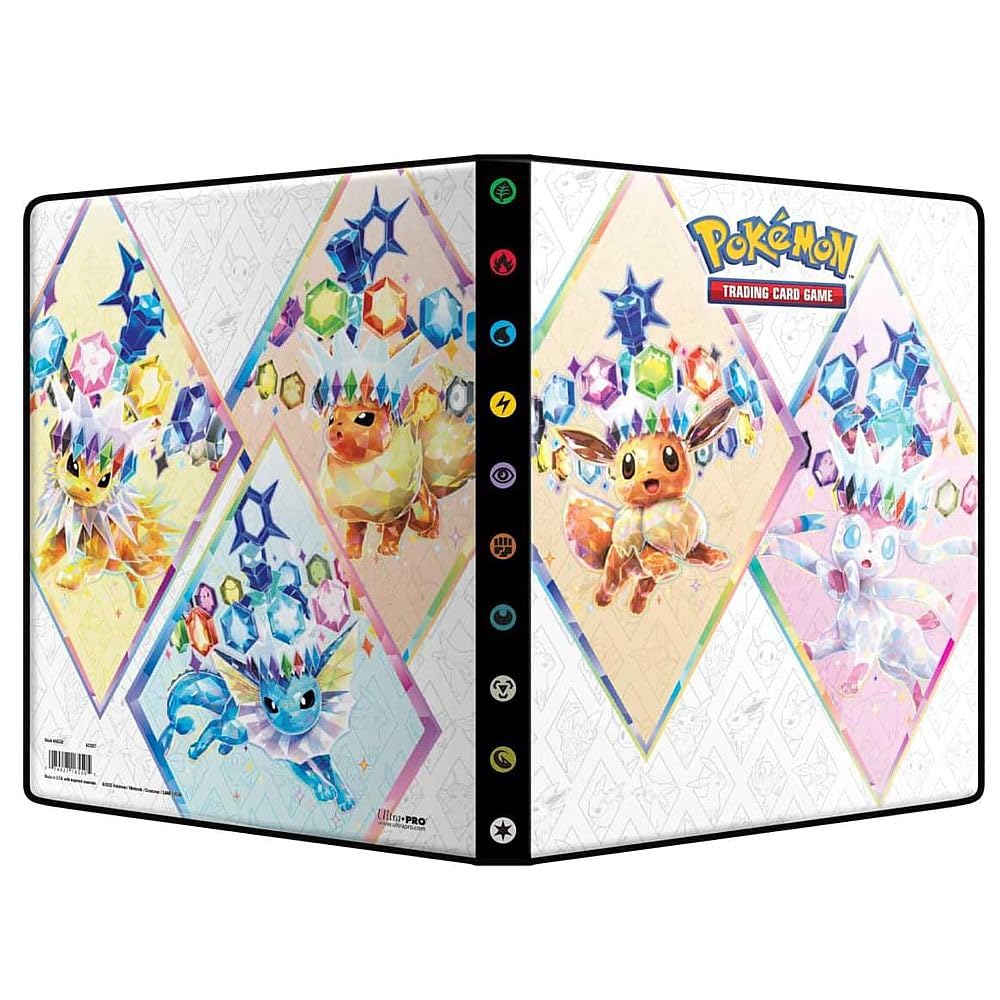 Amazon.com: Ultra PRO Scarlet & Violet 9-Pocket Portfolio for Pokémon Cards  - Full-Art Cover of Terestallized Eevee, Sylveon, Jolteon, Flareon,  Vaporeon Design