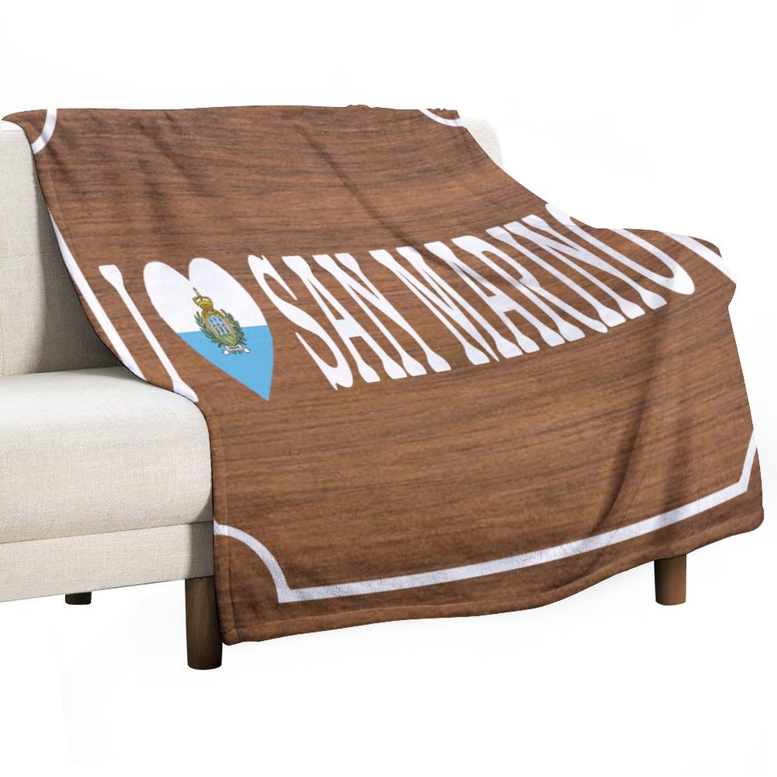 Couverture de lit polaire flanelle « I Love San Marino », idée cadeau de mariage originale