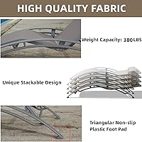 Vista 7 de Domi - Juego de 3 sillas de piscina, tumbona para exteriores con mesa auxiliar, silla reclinable ajustable de aluminio para jardín, piscina, playa