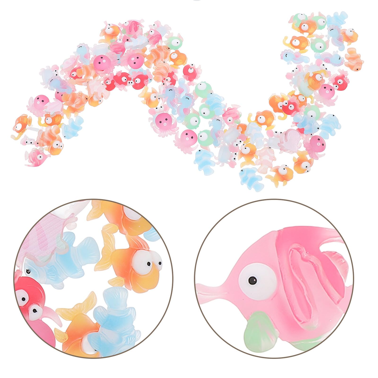 SHINEOFI Mini Figuras de Animales Marinos de Resina 200 Piezas Surtido para Decoración de Peceras y Jardines de Hadas Miniaturas Resistentes al Agua para Acuario y Manualidades