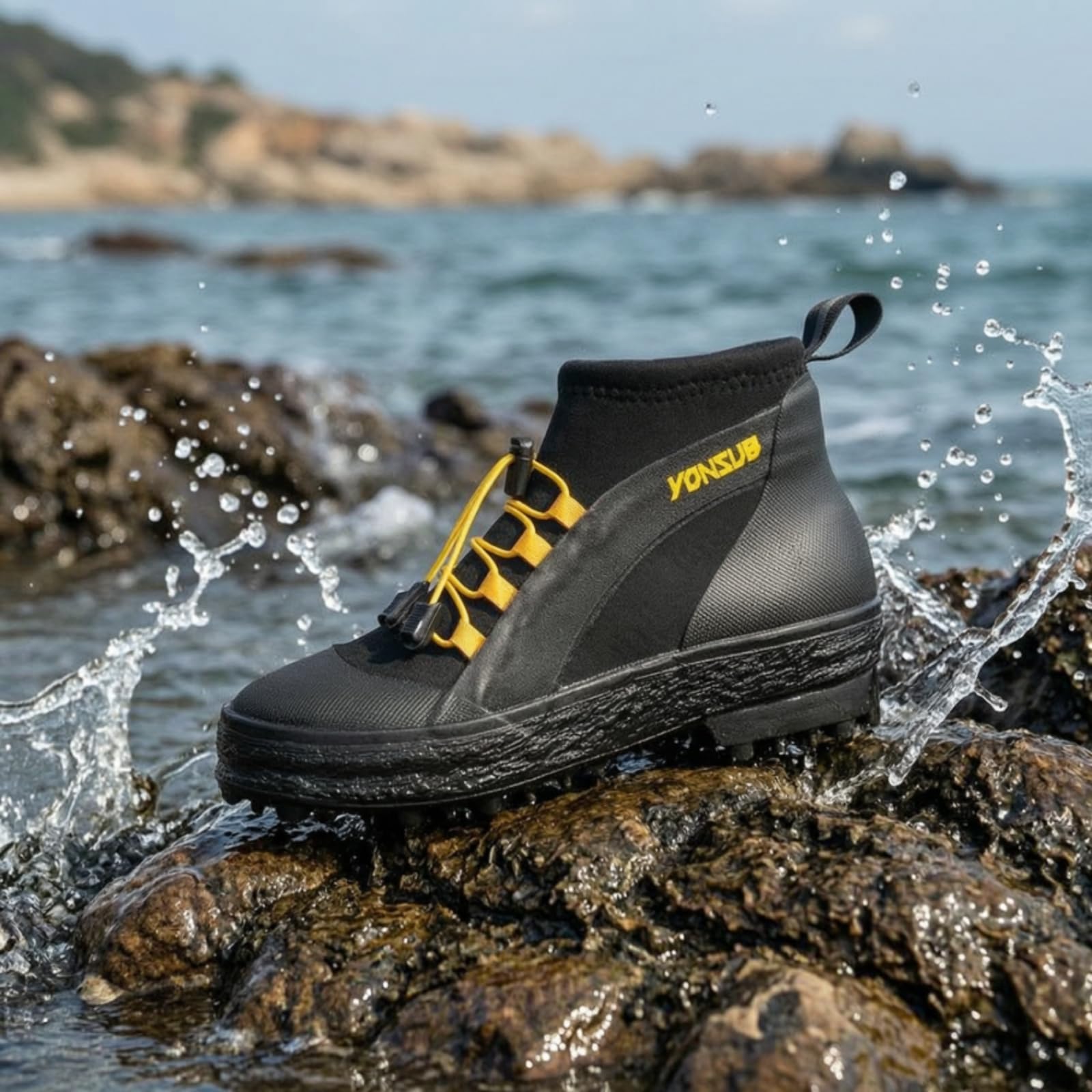 Baoblaze Chaussure de Randonnée Antidérapante Homme Femme Bottine de Pêche Soulier Aquatique Chaussure de Marche Fermeture par Cordon Élastique et Tirant Talon, Array, Noir Orange, 40 | Faciles à Enfiler, Antidérapant, Chaussure avec Semelle Crantée, pour