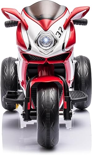 Miniatura 2 de Tamco - Motocicleta recargable, para niños de 3 a 4 años con pedal de arranque, música, luces, ruedas de iluminación (rojo)