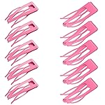 Chinco 24 Pcs Double Grip Hair Clips Metal Snap Clips Women Barrettes for Hair Making, Salon Supplies(Pink,2 Inch)