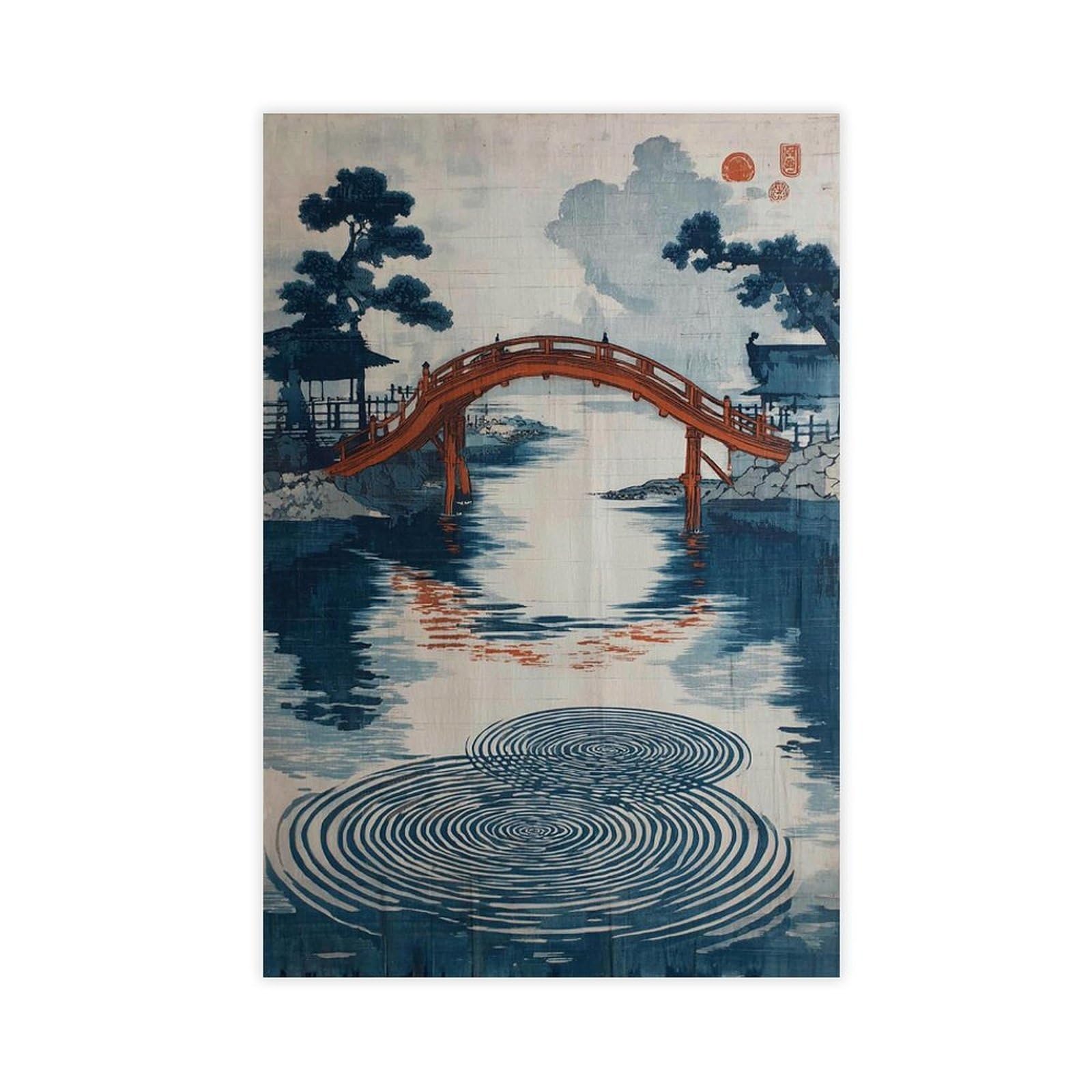 Bareronor Japanese Bridge (3) Canvas Poster Bedroom Decor Landscape Office Room Decor Gift 24" L X 36" W