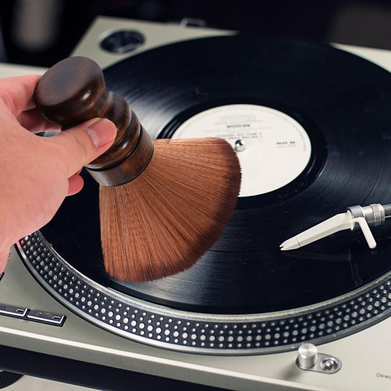 Lurrose Antistatische Reinigungsbürste mit Holzgriff – Superweicher Staubpinsel für Schallplatten, Vinyl, Tastatur, PC, Laptop & Kameraobjektiv – Kratzfreie Reinigung (Griff-Farbe Zufällig)