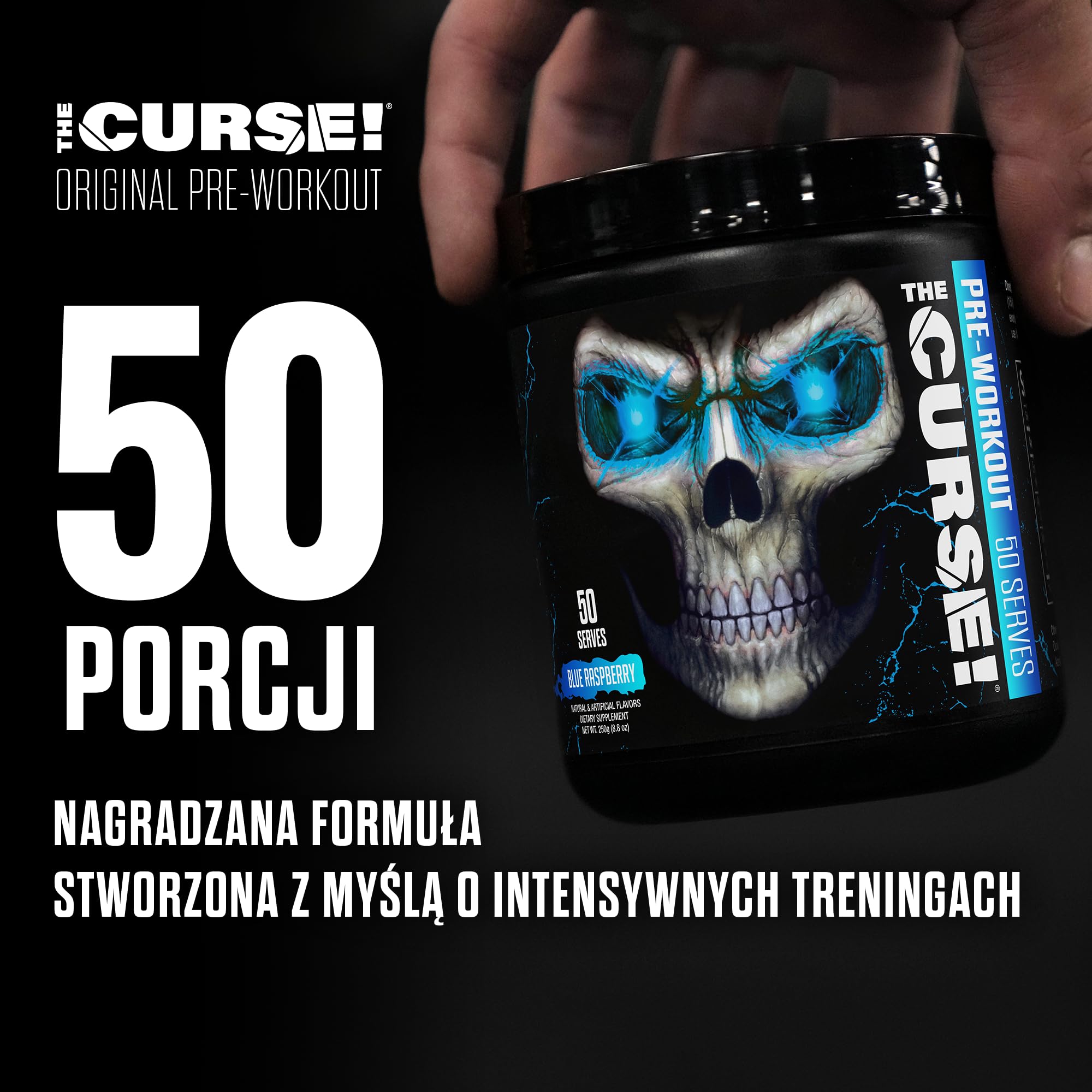 JNX Sports The Curse! Pre-Workout Powder with Caffeine, Beta-Alanine, Creatine & L-Citrulline, 50 Servings, Pre-Workout Supplement for Men & Women, Watermelon Flavour