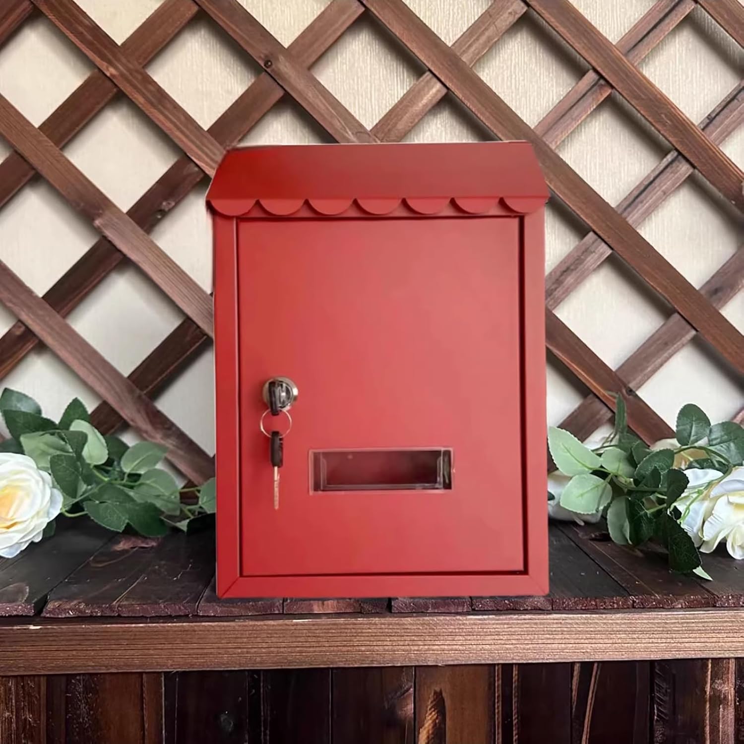Mailboxes for Outside, Wall Mount Mailbox with Key Lock, Large Capacity, Galvanized Steel Mailbox for Mail Packages Donations and Voting(Black)