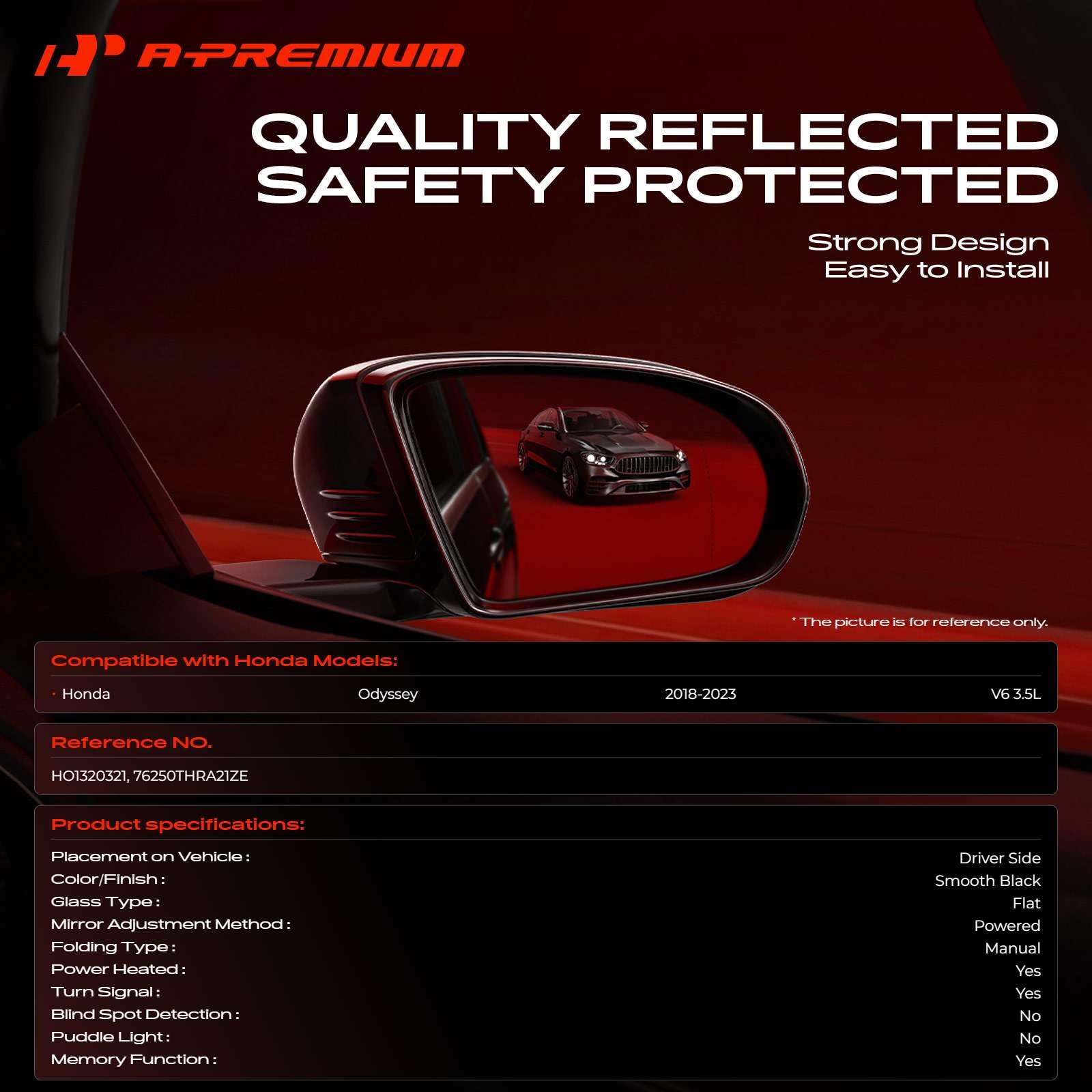 Amazon.com: A-Premium Driver Side Power Door Mirror Compatible