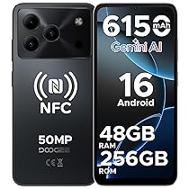 DOOGEE Note 56 Plus Android 16 Smartphone, 48GB+256GB, TF 2TB Telefono Cellulare, 50MP+8MP, 6150mAh Cellulari, 6.56″ 90Hz Octa-Core Telefoni, Fingerprint, Face ID, 4G Dual SIM, Widevine L1, NFC – Nero