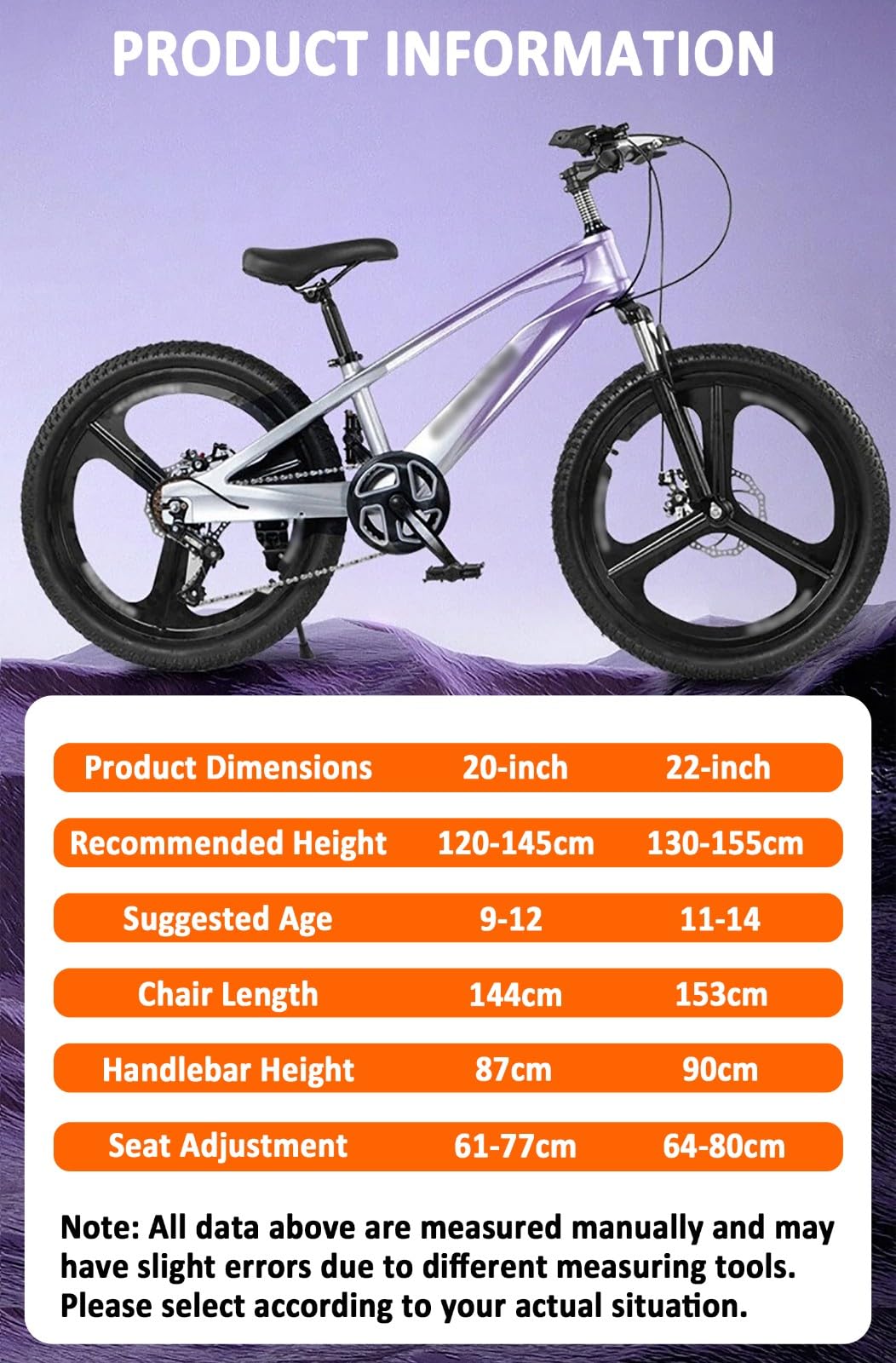 Rower dziecięcy 20" 22" rower górski dla chłopców i dziewcząt rower dziecięcy rama ze stopu magnezu podwójny hamulec tarczowy jednoczęściowe koło