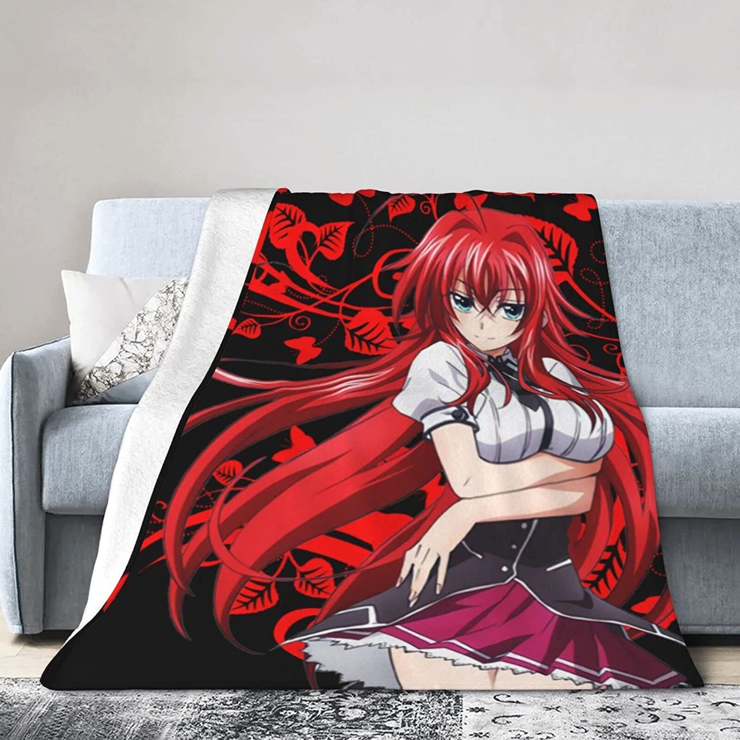 YINGD Rias Gremory Throw Blanket for Couch Sofa Fluffy Microfiber Throw Soft, Cozy, Lightweight Suitable for Bed,Sofa,Chair, Camp Bed Li 125CM X 100CM