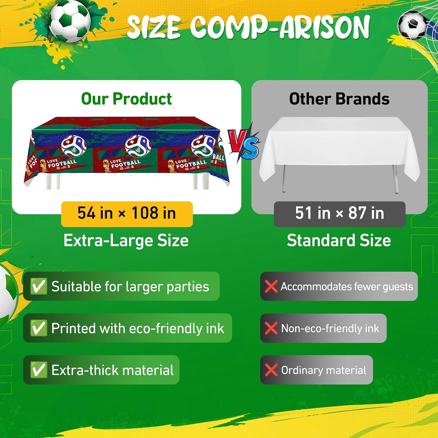 2026 Soccer Party Decorations, 194PCS World Soccer Birthday Flags Tableware Kit, Including 7 & 9 Inch Plate, 24PCS Paper Cup & Straws Knives, Forks, Spoons, 1 Banner, 1 Tablecloth for Living Room