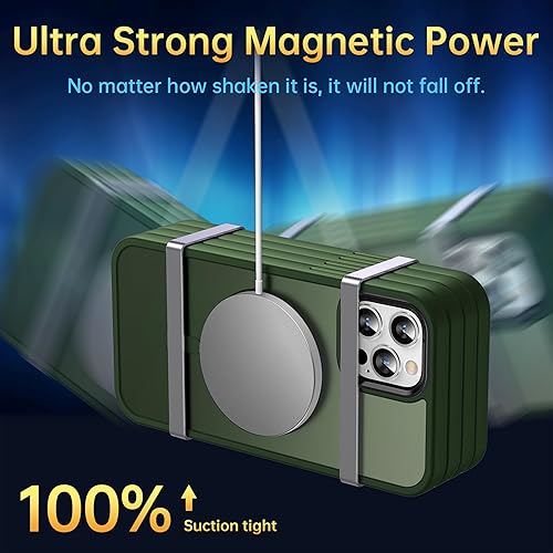 Miniatura 8 de Funda magnética para iPhone 1212 Pro, de grado militar, probada en caídas, compatible con MagSafe, a prueba de golpes, translúcida y dura, funda