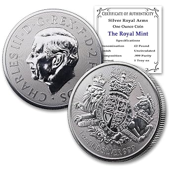 2024-1 oz Silver British Royal Arms Coin 2 Seller BU