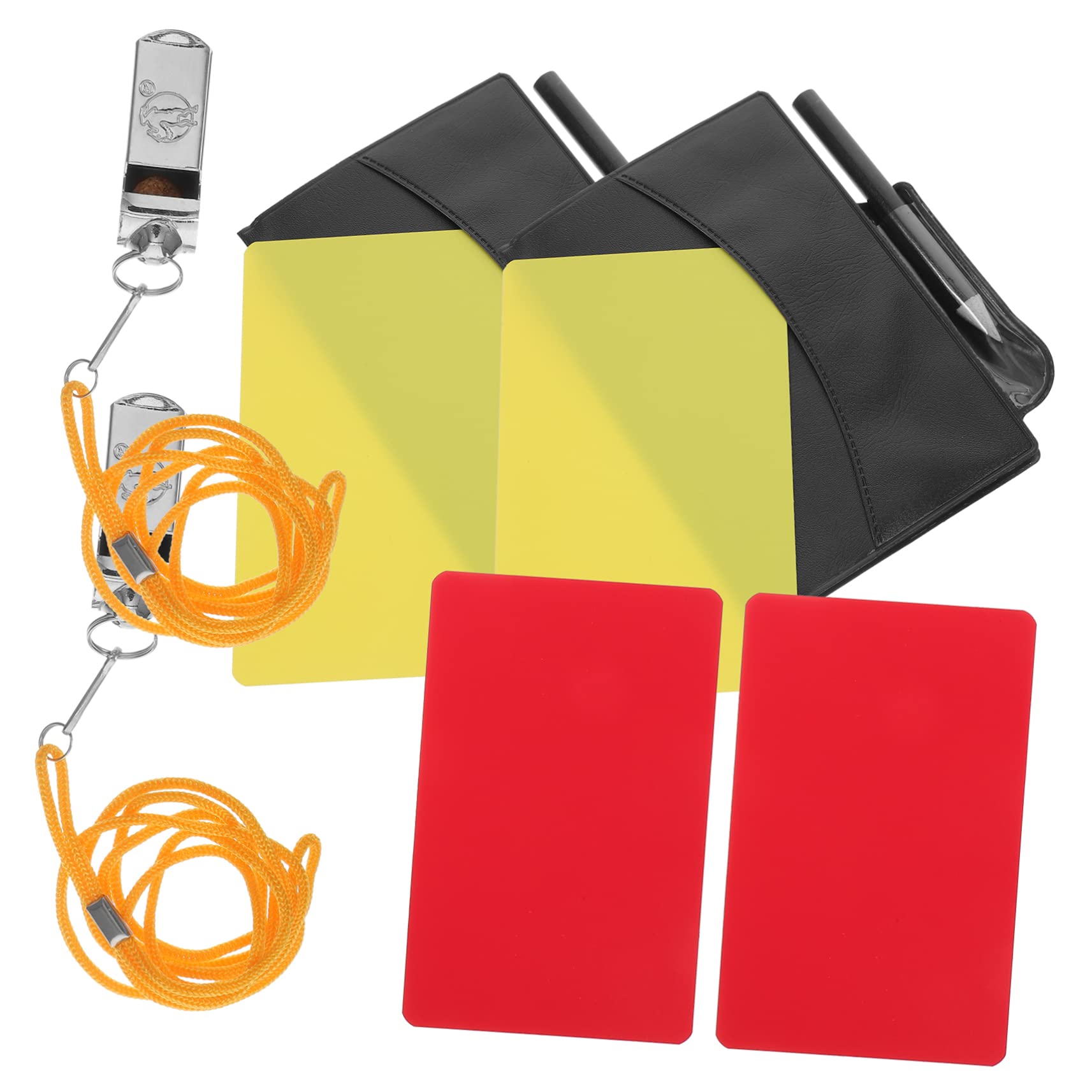 KICHOUSE Soccer Referee Accessory Set 10pcs Red Yellow Cards Scorecard Referee Pad Cards Multi-Function Kit