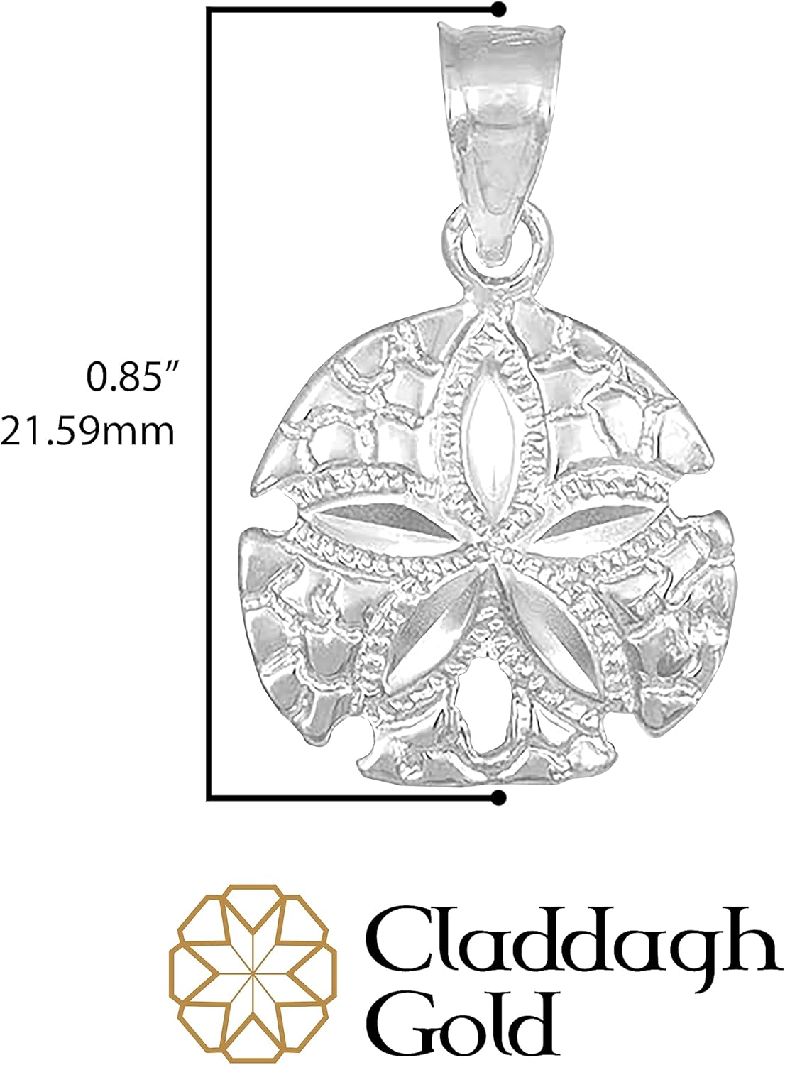 Claddagh Gold .925 Sterling Silver Sea Star Sand Dollar Charm Pendant Necklace - Choice of Pendant Only or Chain Length - Image 3