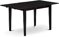 Vista 5 de East West Furniture NFVA3-BLK-C - Juego de comedor de 3 piezas que contiene una mesa de comedor rectangular con hojas de mariposa y 2 sillas