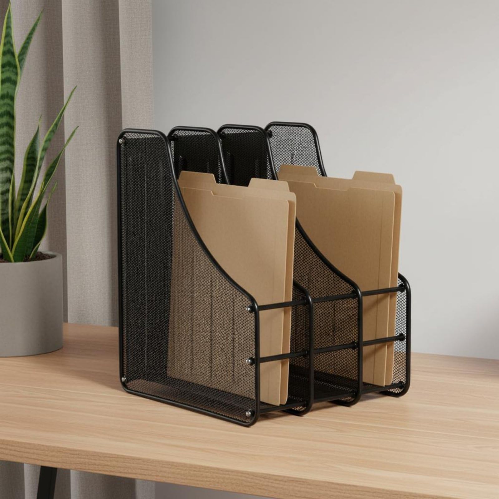 Portadocumenti a Rete Portadocumenti Organizer Portafogli Metallo Robusto Mantiene Penne E Note con Design Aperto per Ricerca Rapida Adatto per, Moderno-B