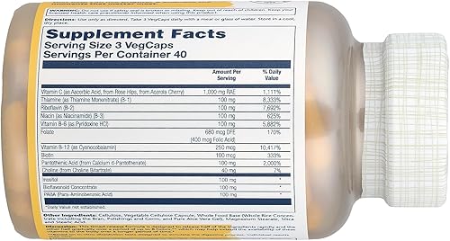 Miniatura 2 de Solaray Mega B Stress - Suplemento de liberación cronometrada de dos etapas, 120 unidades