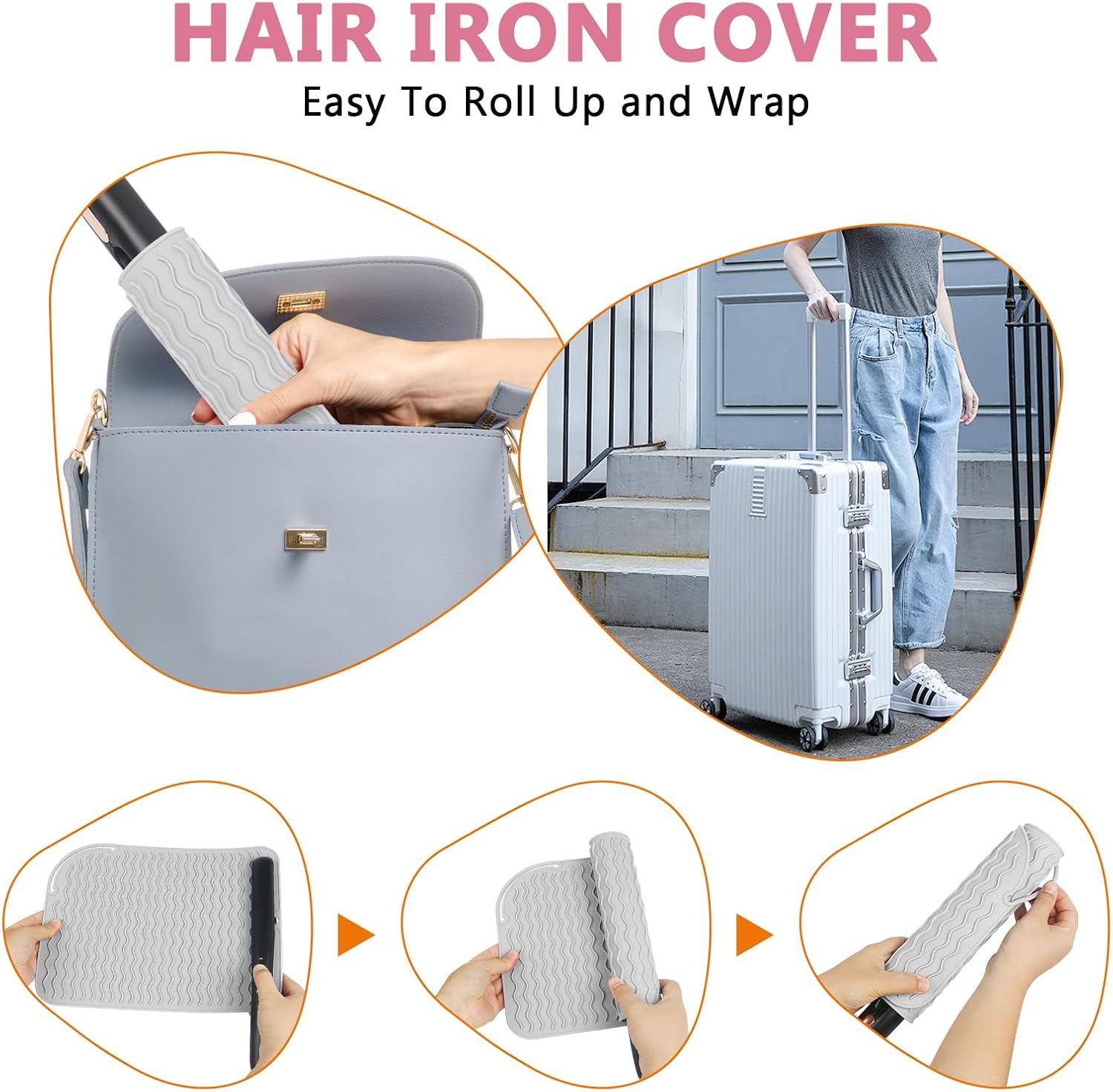 Larger Size Silicone Heat Resistant Mat for Hair Tools(12" x 9")