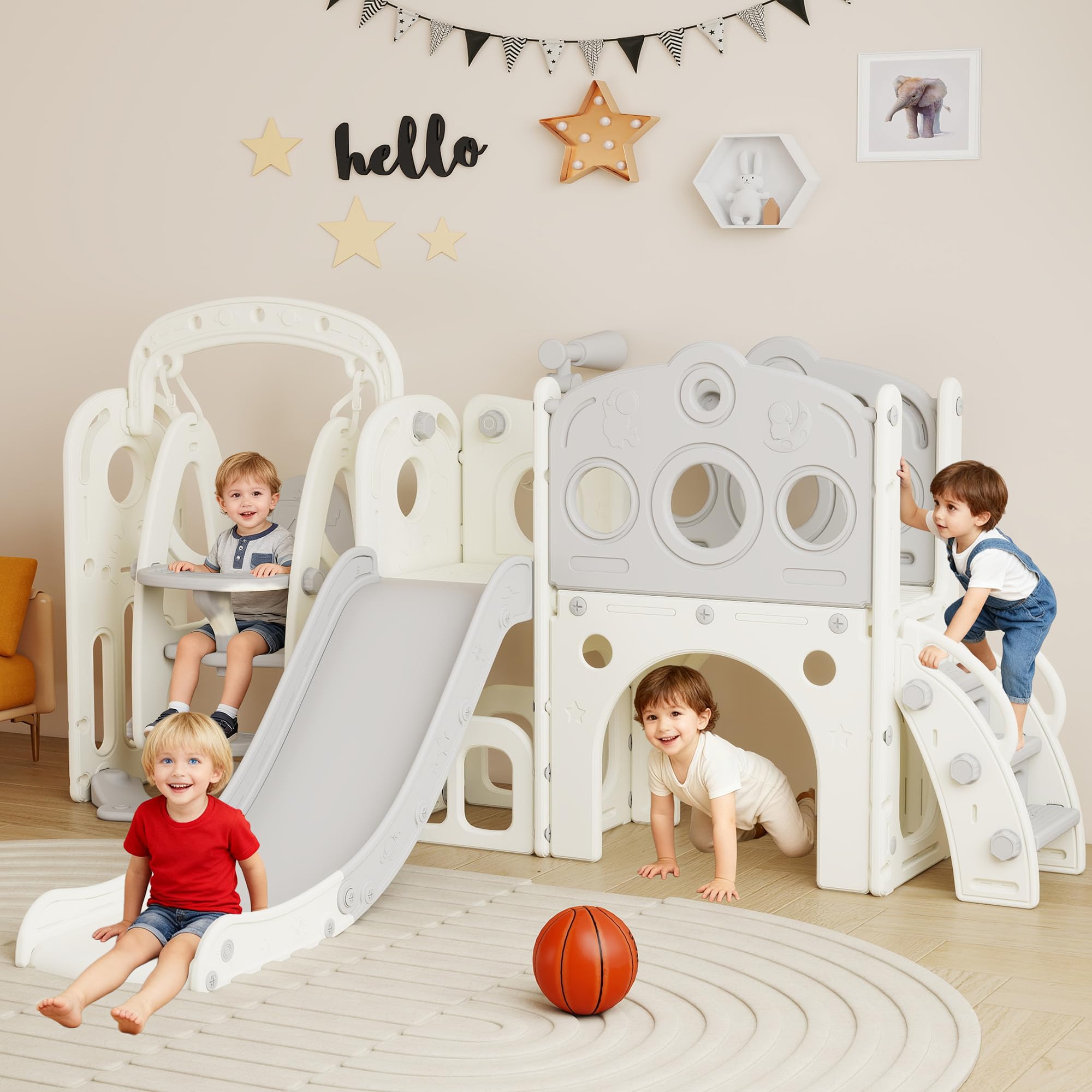 DOREROOM Toddler Slide and Swing Set