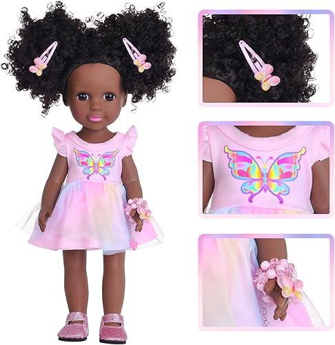 Miniatura 3 de DONTNO Ropa y accesorios negros de 14.5 pulgadas para muñecas y muñecas, incluyendo lentes de sol para teléfono, zapatos, accesorios de maquillaje y