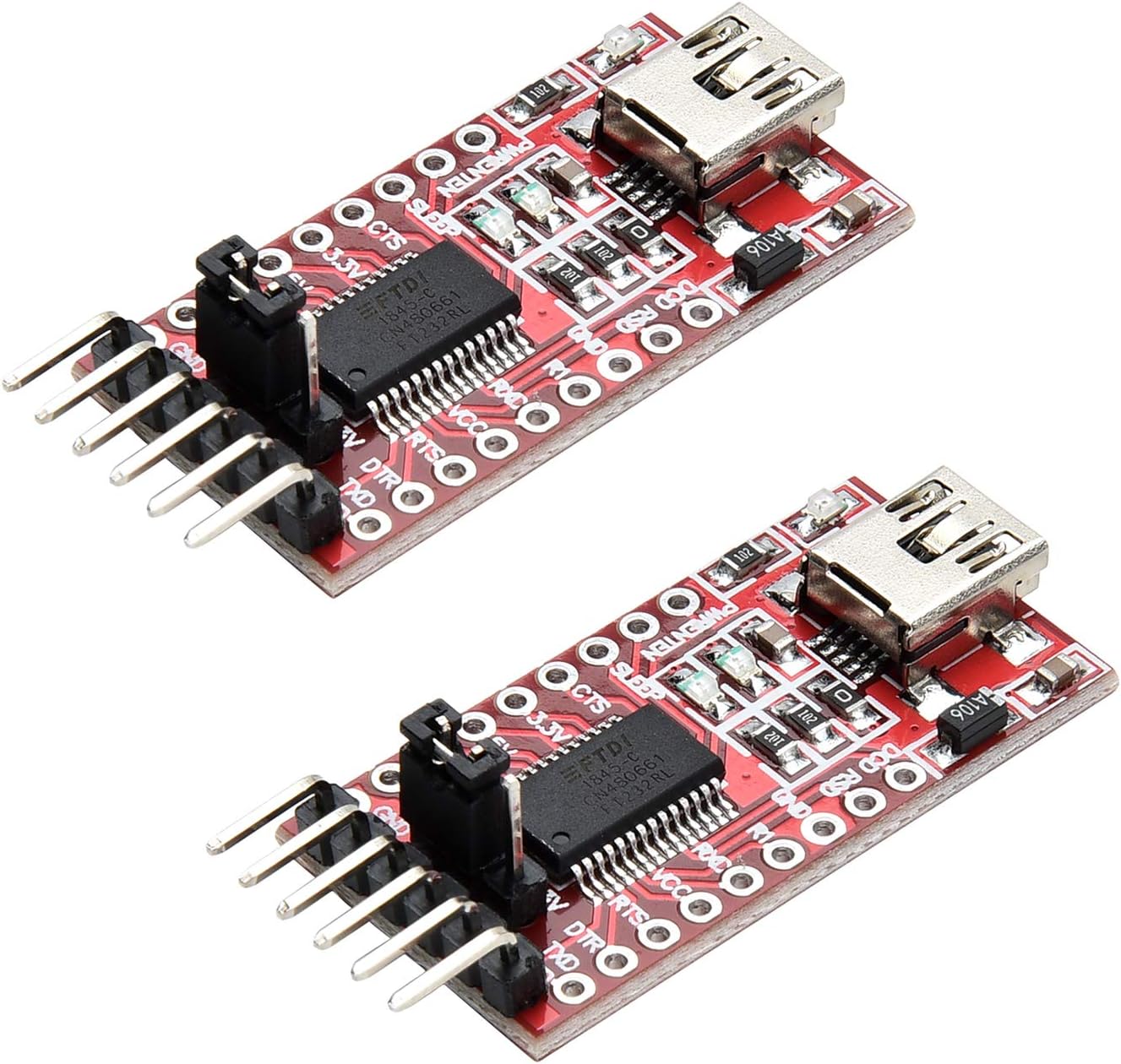 Yizhet FT232RL USB to TTL Serial Converter Adapter 3.3V 5.5V Module Mini Port for Arduino and Raspberry Pi