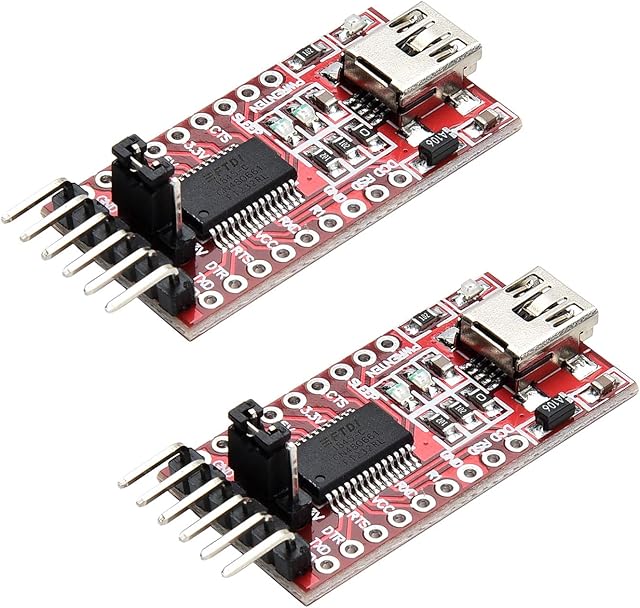Yizhet 2x FT232RL USB to TTL Serial Converter Adapter 3.3V 5.5V Module Mini Port for Arduino and Raspberry Pi