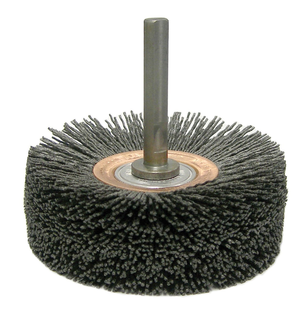 Weiler 17208 Bore-Rx 1" Dia. Internal Brush Deburring Tool, .026/120CG Crimped Fill, 3/8" Stem, Made in the USA