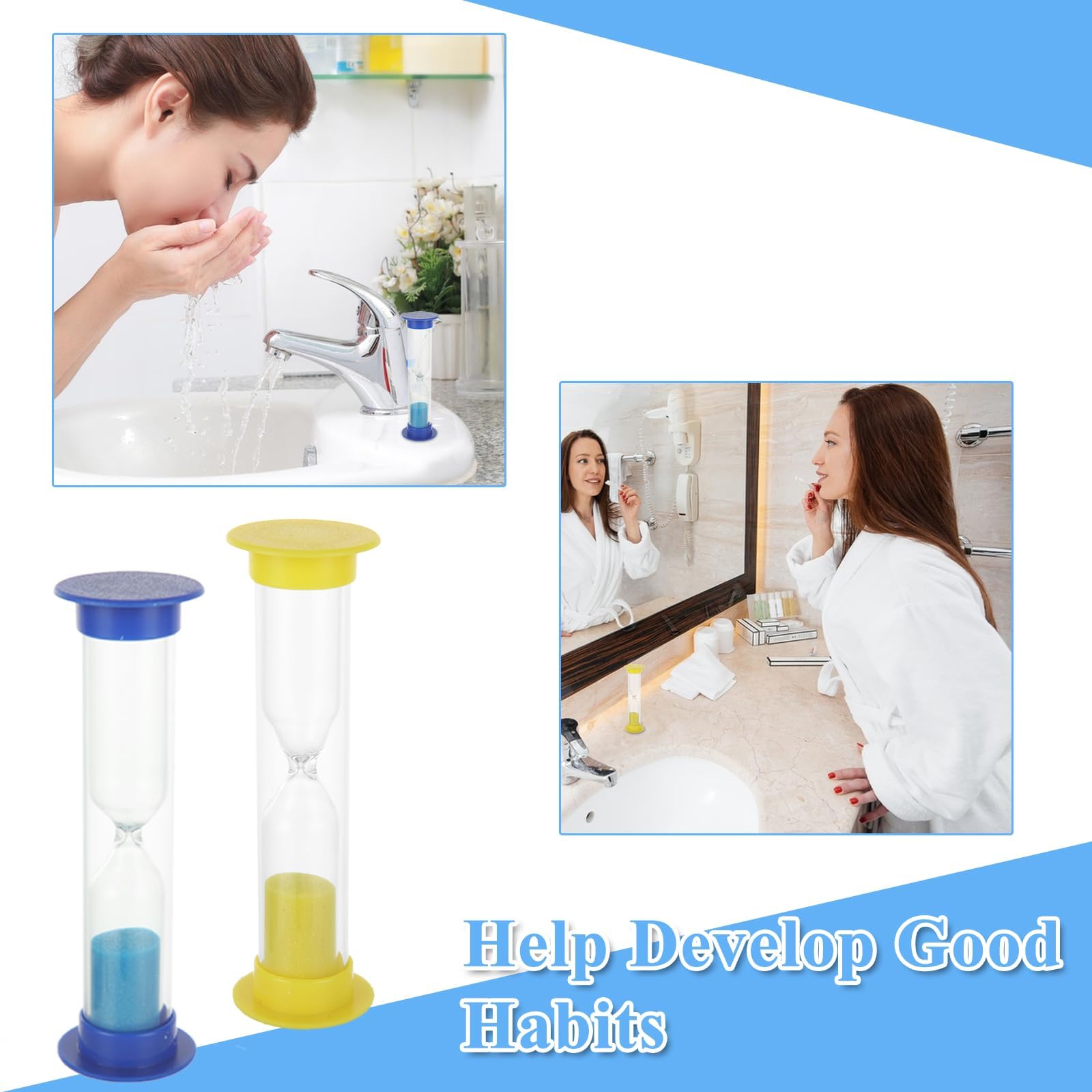 WOPPLXY 48 timer a sabbia da 2 minuti, orologio colorato a clessidra, timer a clessidra in plastica, piccole ore di orologio in plastica per l'apprendimento in classe