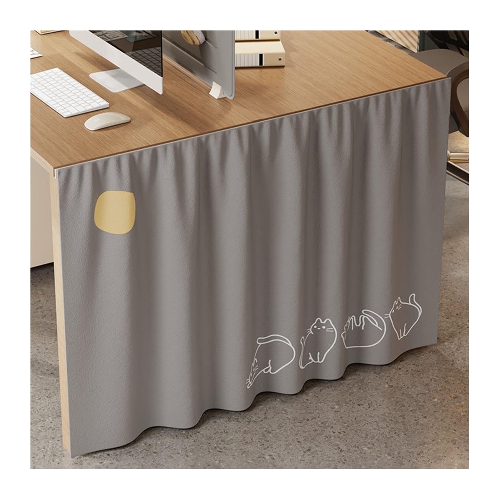 Wahhwf A Under Desk Curtain W/Self-Dhesive Hook Nd Loop Tape For Office