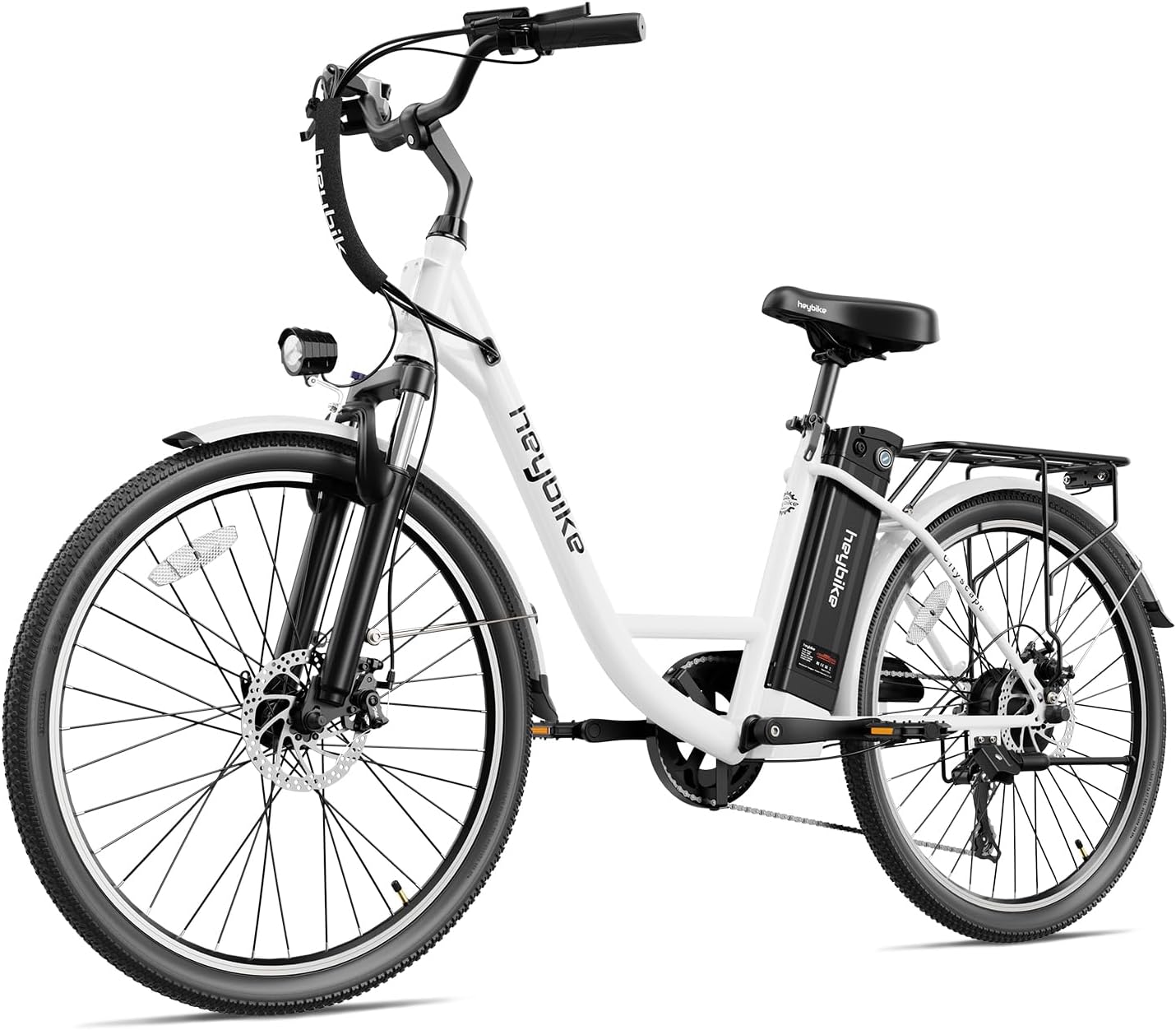 HeybikeCityscape 2.0 Electric Bike for Adults with 1000W Peak Motor, 50-Mile Range, 24MPH, UL-Certified 468Wh Removable Battery, 26" Commuter E-Bike with 7-Speed & Front Suspension