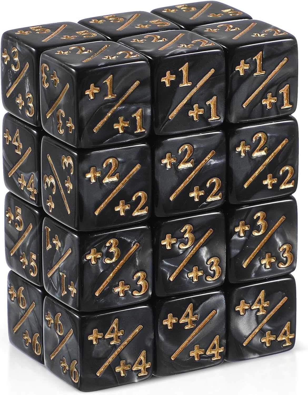 Gadpiparty 24 Pcs MTG Counter Dice, 0.63inch 1/+1 Counter Dice, for Card Games Table Game Dice Accessories with CCG, Card Games Learning Toys