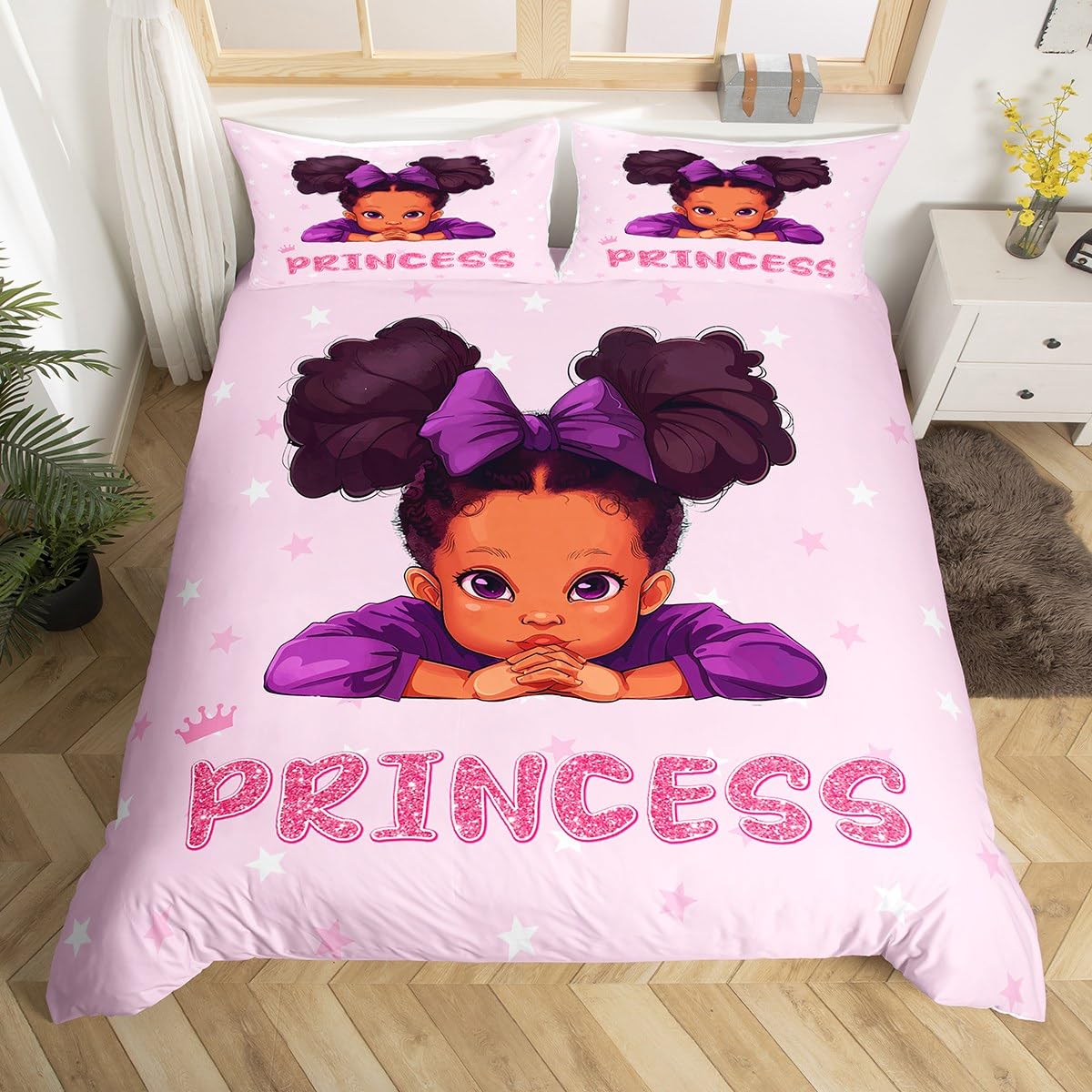 Manfei Princess Girls Duvet Cover Set Single Size