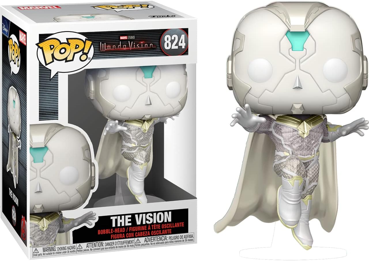 POP Marvel: WandaVision - White Vision (Finale) Funko Vinyl Figure (Bundled with Compatible Box Protector Case), Multicolored, 3.75 inches