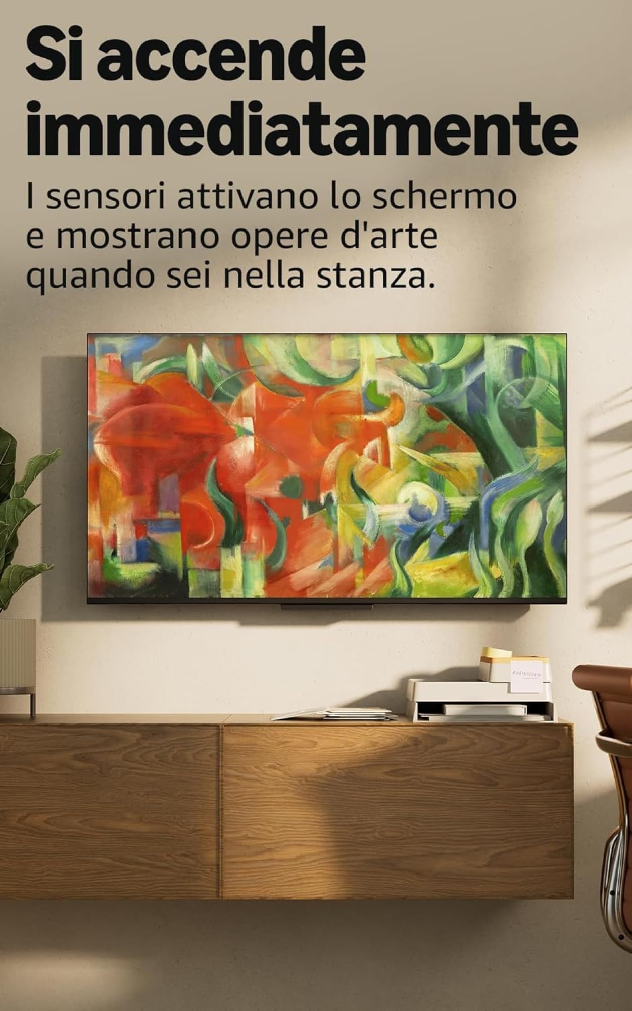 Amazon Ember Serie 2 da 32" con Fire TV, smart TV HD con telecomando Alexa, streaming veloce, Dolby Audio, modalità ambiente, TV in diretta gratuita + Fire TV Soundbar di Amazon, altoparlante 2.0