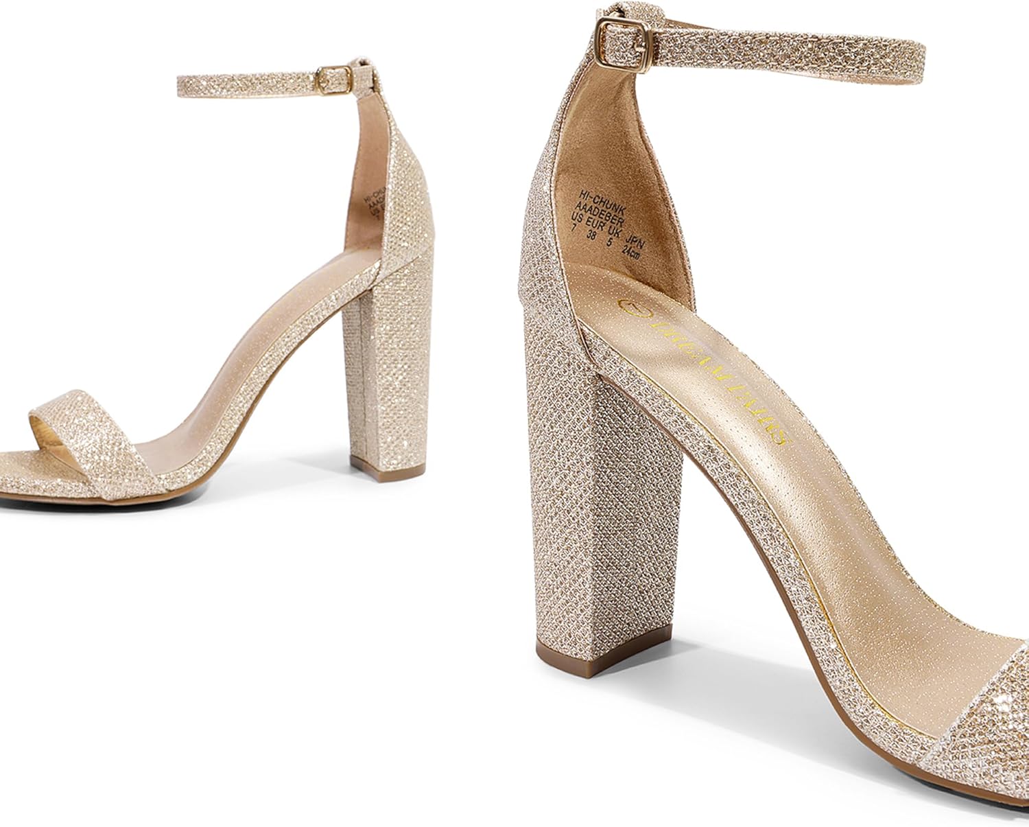 DREAM PAIRS Women's Hi-Chunk High Heel Pump Sandals - Image 6