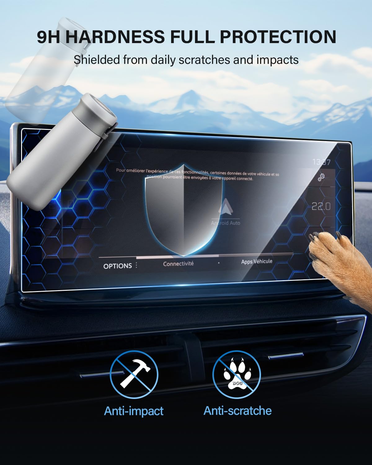 Protector de pantalla de cristal templado para Peugeo-t 3008 5008 GT Line 2021 2022-2024, protector de pantalla de cristal templado para Peugeo-t 5008, accesorio compatible con 9H resistente a — view 2
