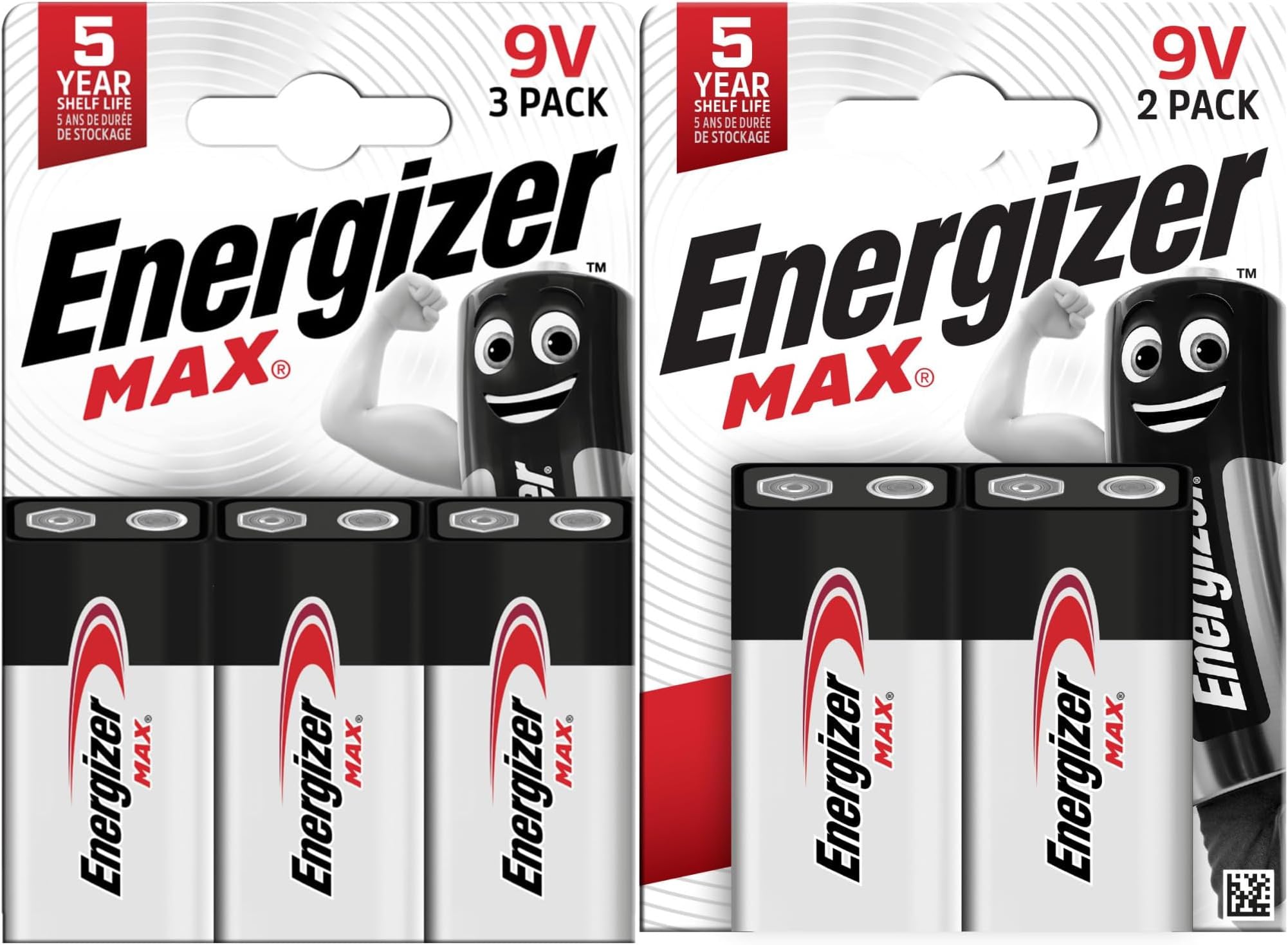 Energizer Max - Pile 9V (Lot de 5) - Alcaline Neuf Volts - Énergie longue durée 