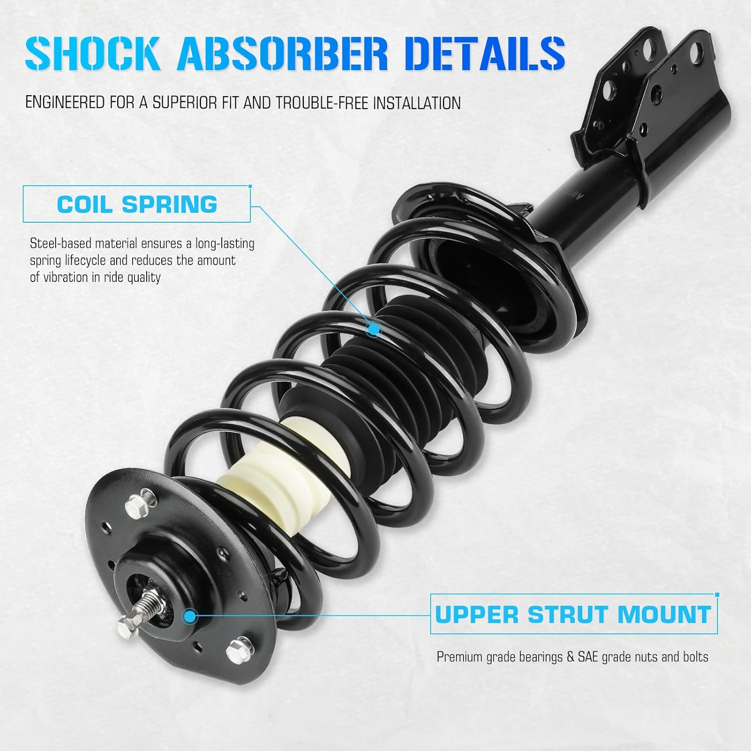 Front Quick Struts Shocks Suspensions w/Coil Springs for 2005-2006 Chevrolet Equinox / 2006 Pontiac Torrent, Strut Shock Absorbers Assembly Replace 172209 172210