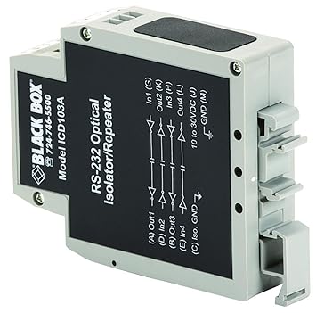 BLACK BOX CORP ICD103A DIN RAIL REPEATERS WITH OPTO-ISOLATION, Black Box Corporation ICD103A Black Box Signal Splitters / Amplifiers