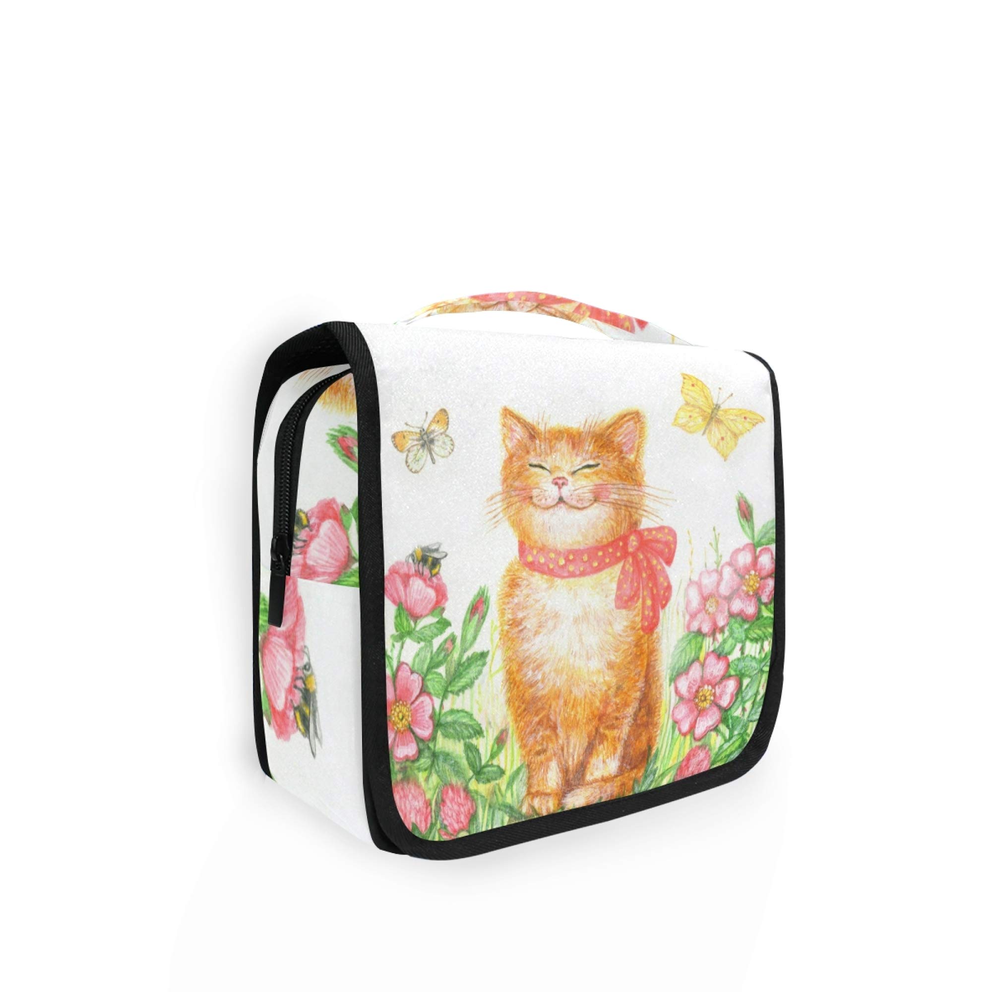 Livel Lhood Kosmetiktasche Mit Katzenmuster | 22 X 5,1 X 13,6 Cm, Polyester, Reise-Beutel Für Damen