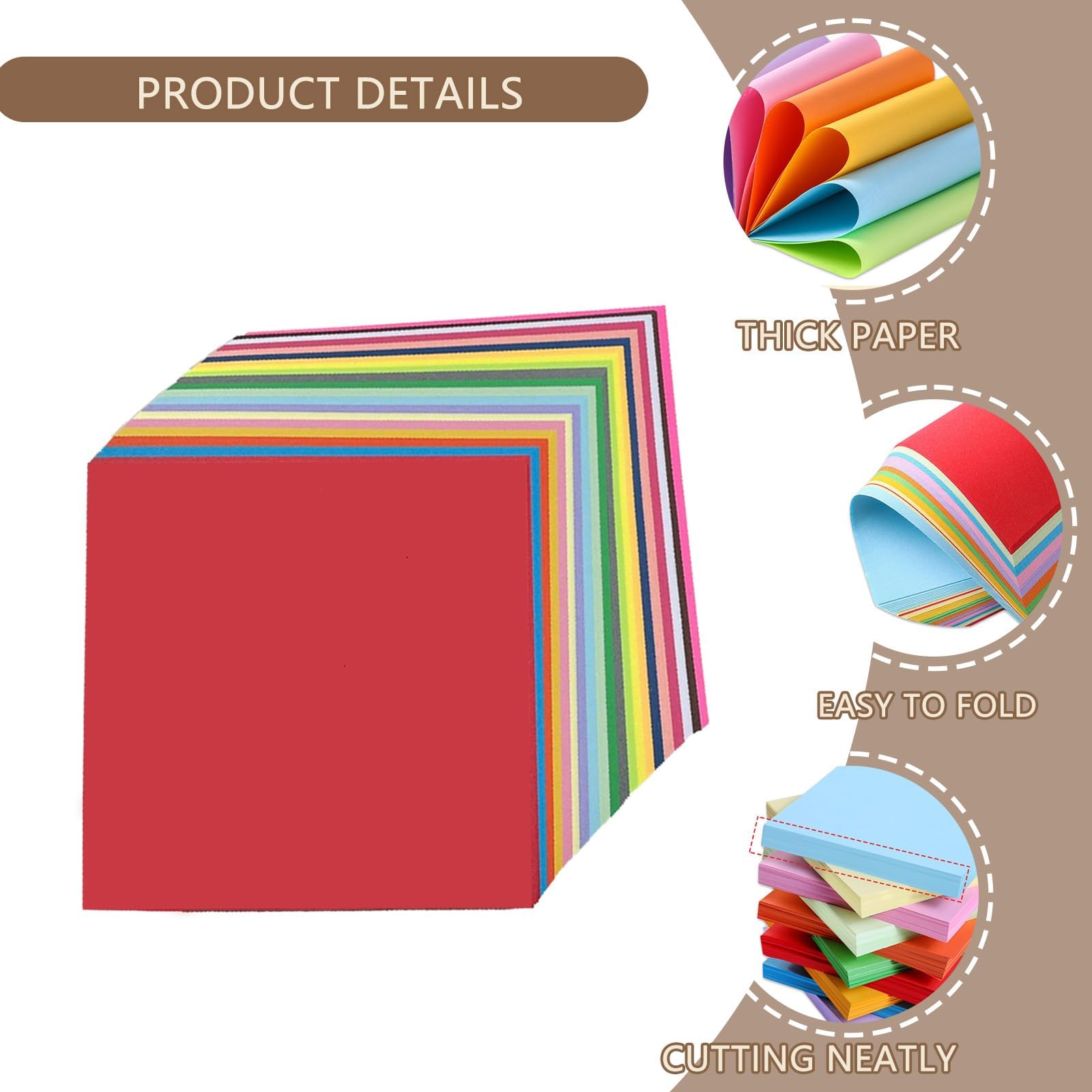 300 PCS Colour Paper, 15 x 15cm Coloured Paper Double Sided 70g, 20 ...