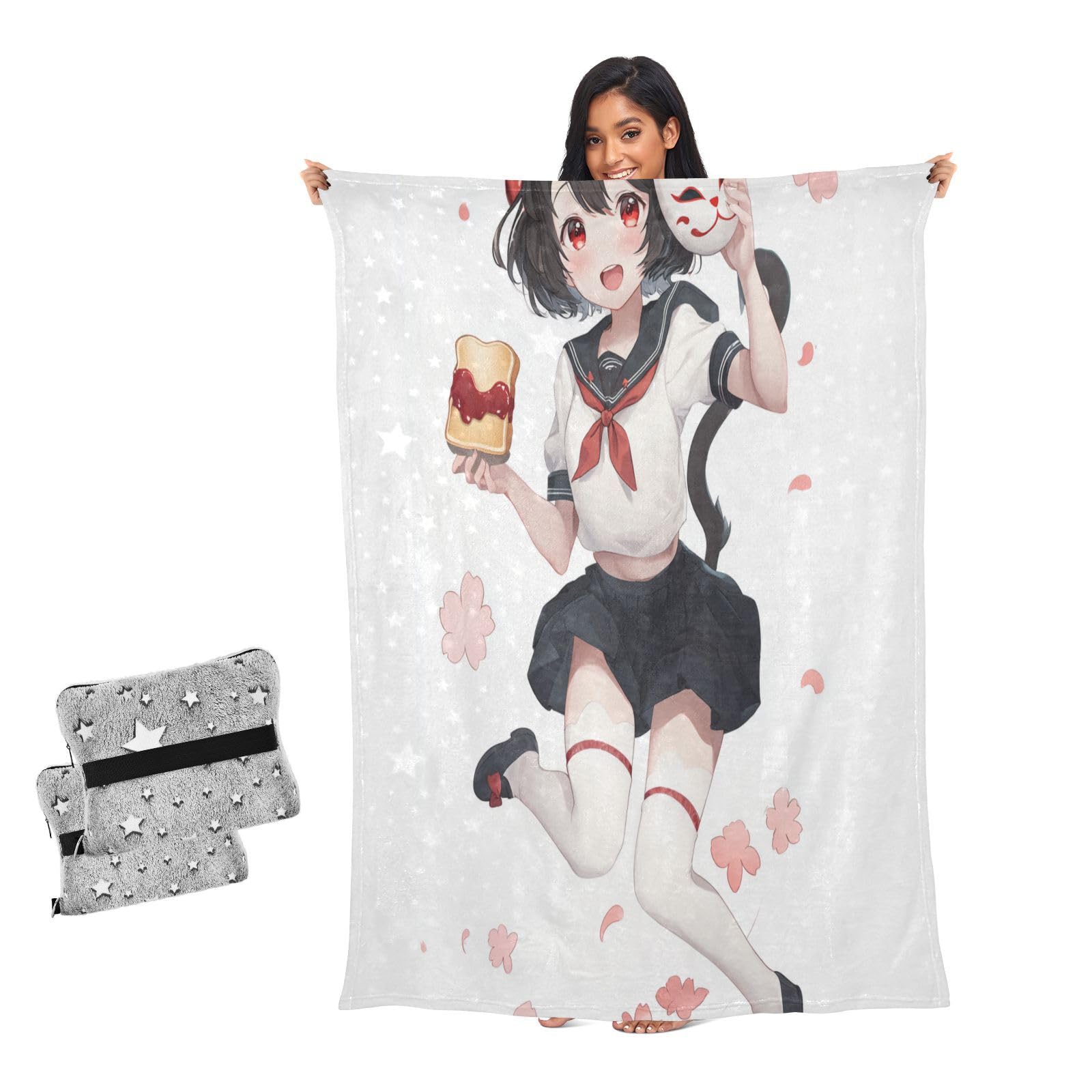 Couverture canapé renard contre le froid plaid doux et chaud