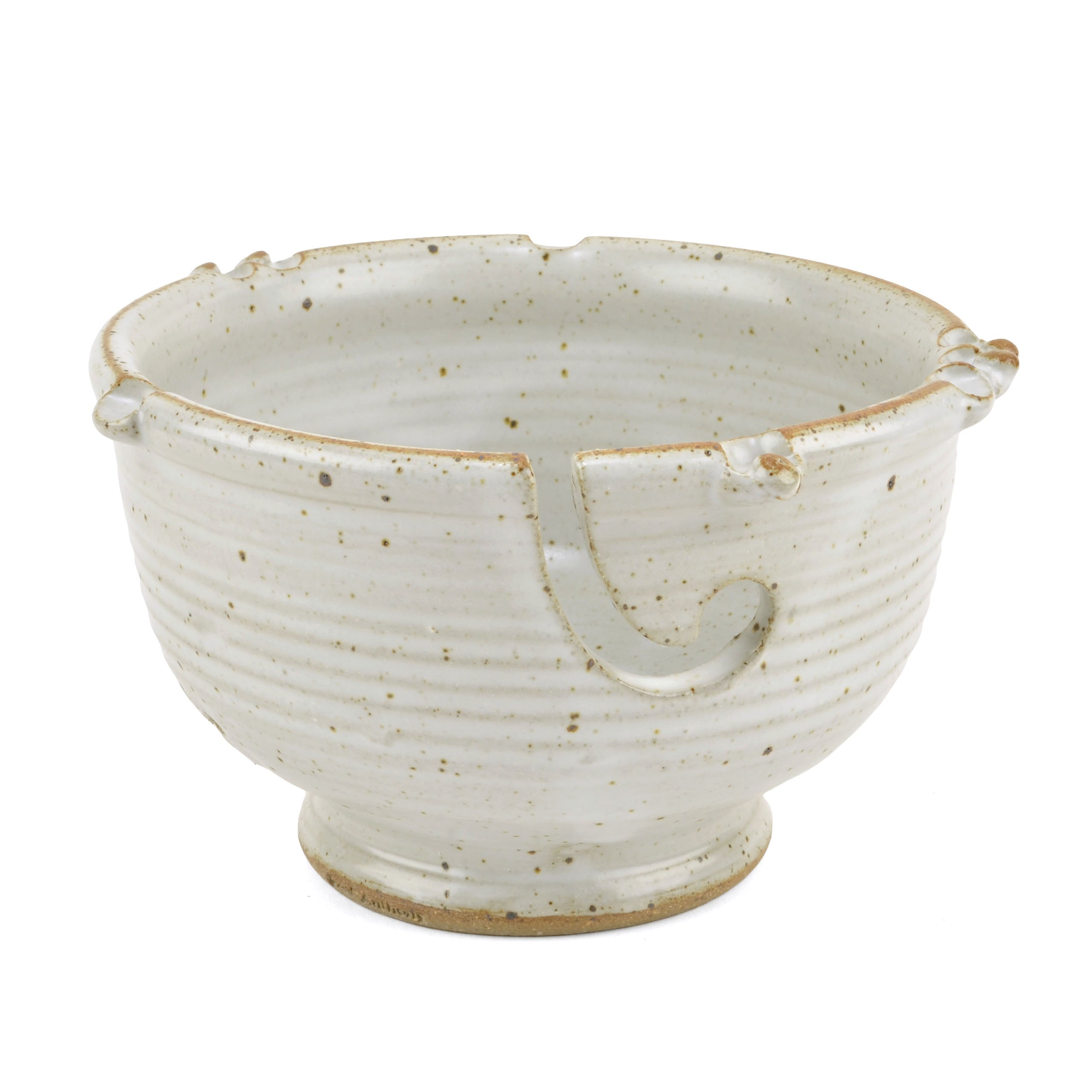 Anthony Stoneware Handmade Yarn Bowl, White